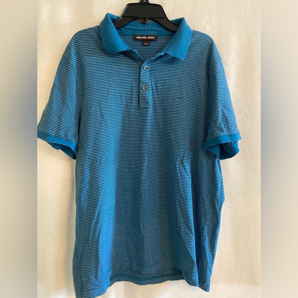 michael kors stripped polo size large